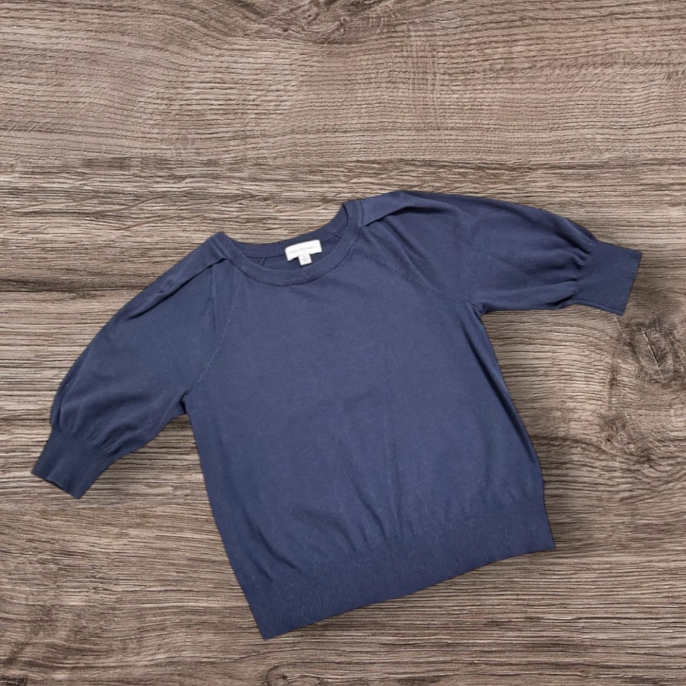 Blue Knit Blouse Small